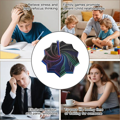 3D Printed Expanded Sensory Fidget Star, New Stress Relief Sensory Whirling Spiral with Handle, Very Satisfying Sight and Sound with Hypnotizing Visual Fidget Toy