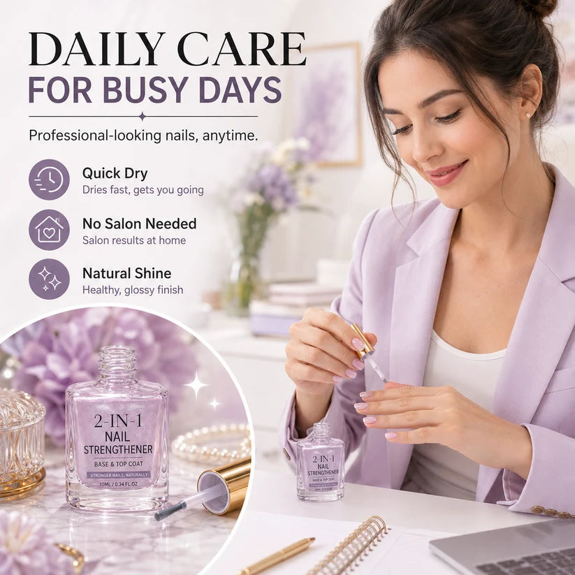 🔥Last Day Buy 1 Get 1 Free $ 9.99 Each🔥✨Lilac Glossy Mirror Nail Strengthener