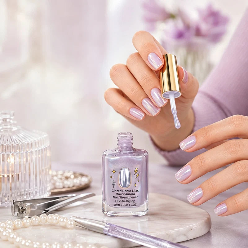 🔥Last Day Buy 1 Get 1 Free $ 9.99 Each🔥✨Lilac Glossy Mirror Nail Strengthener