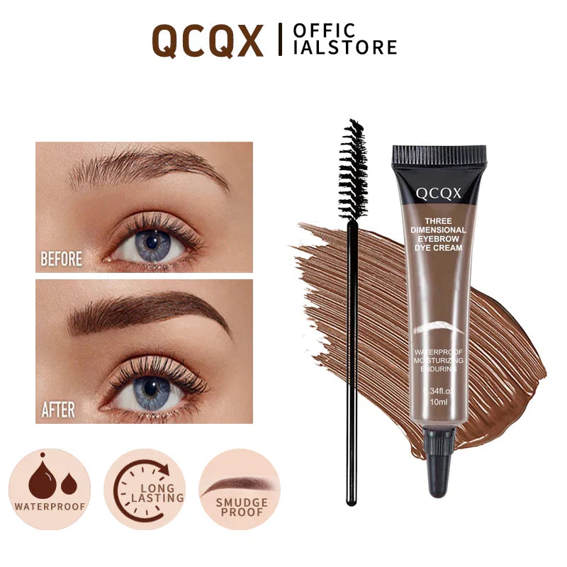 Last Day Buy 1 Get 1 FREE | Waterproof 3D Eyebrow Dye Cream for Fuller-Looking Brows in Minutes