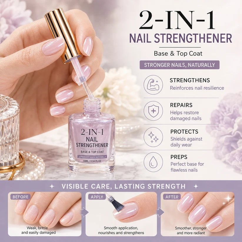 🔥Last Day Buy 1 Get 1 Free $ 9.99 Each🔥✨Lilac Glossy Mirror Nail Strengthener