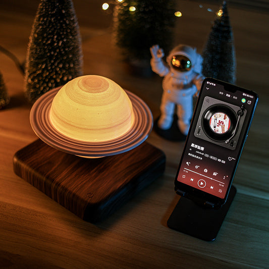 The Levitating Saturn: 360° Floating Bluetooth Speaker & Lamp