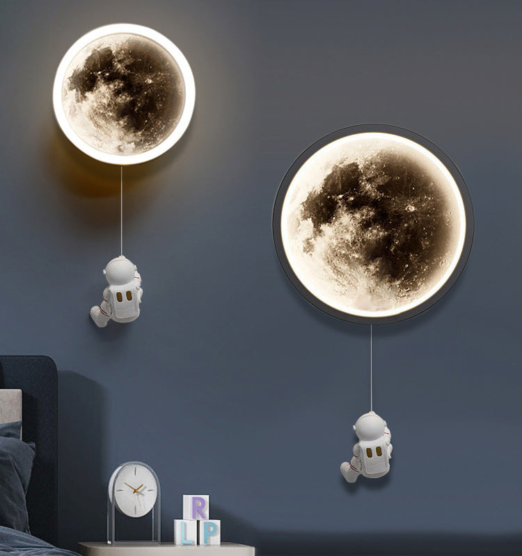 The Spacewalker: 3D Moon & Astronaut Wall Mural Light