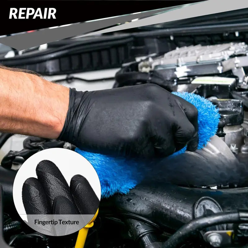 Thin Gloves Rip Fast. These Heavy-Duty Black Nitrile Gloves Hold Up.