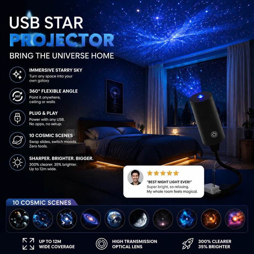 💡Belomontor® Plug-and-Play HD Galaxy & Ocean Projector Night Light🥳50,000+ Happy Users